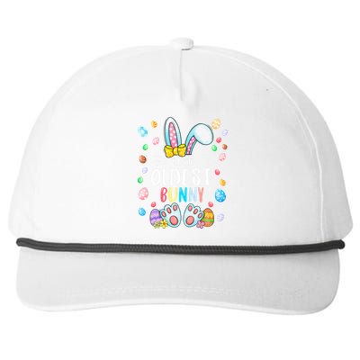 I'm The Oldest Bunny Ears Easter Day Family Matching Snapback Five-Panel Rope Hat