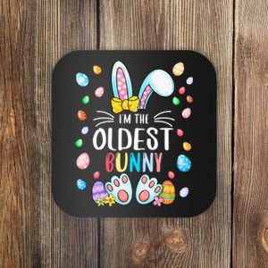 I'm The Oldest Bunny Ears Easter Day Family Matching Coaster