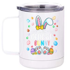 I'm The Oldest Bunny Ears Easter Day Family Matching 12 oz Stainless Steel Tumbler Cup