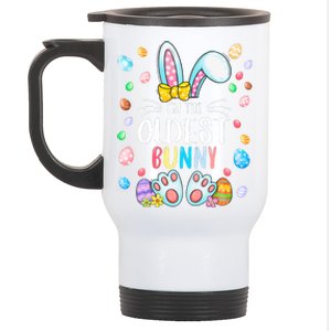 I'm The Oldest Bunny Ears Easter Day Family Matching Stainless Steel Travel Mug