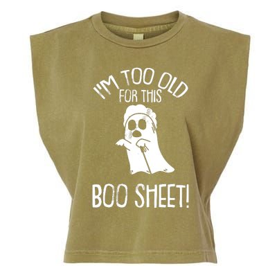 Im Too Old For This Boo Sheet Lazy Halloween Costume Ghost Garment-Dyed Women's Muscle Tee