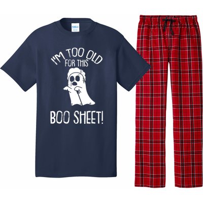 Im Too Old For This Boo Sheet Lazy Halloween Costume Ghost Pajama Set