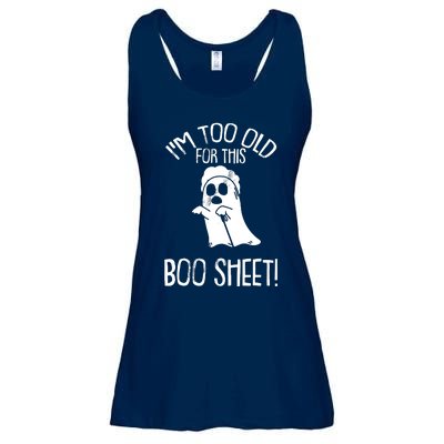 Im Too Old For This Boo Sheet Lazy Halloween Costume Ghost Ladies Essential Flowy Tank