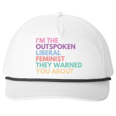 Im The Outspoken Liberal Feminist Political Girl Power Snapback Five-Panel Rope Hat