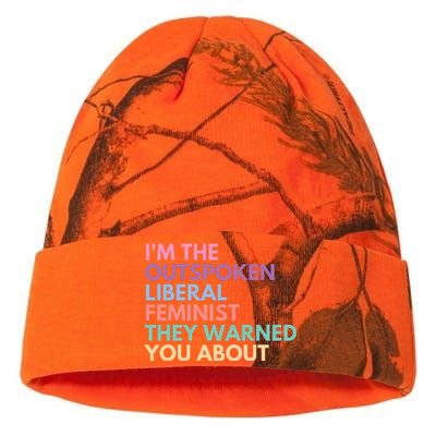 Im The Outspoken Liberal Feminist Political Girl Power Kati Licensed 12" Camo Beanie