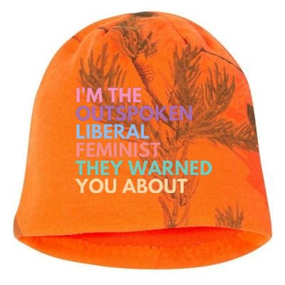 Im The Outspoken Liberal Feminist Political Girl Power Kati - Camo Knit Beanie