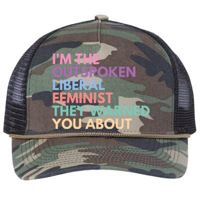 Im The Outspoken Liberal Feminist Political Girl Power Retro Rope Trucker Hat Cap