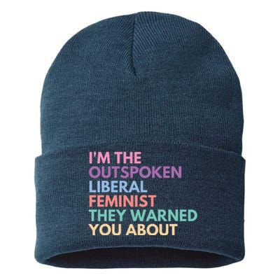 Im The Outspoken Liberal Feminist Political Girl Power Sustainable Knit Beanie