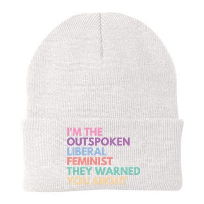 Im The Outspoken Liberal Feminist Political Girl Power Knit Cap Winter Beanie