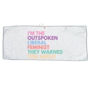 Im The Outspoken Liberal Feminist Political Girl Power Large Microfiber Waffle Golf Towel