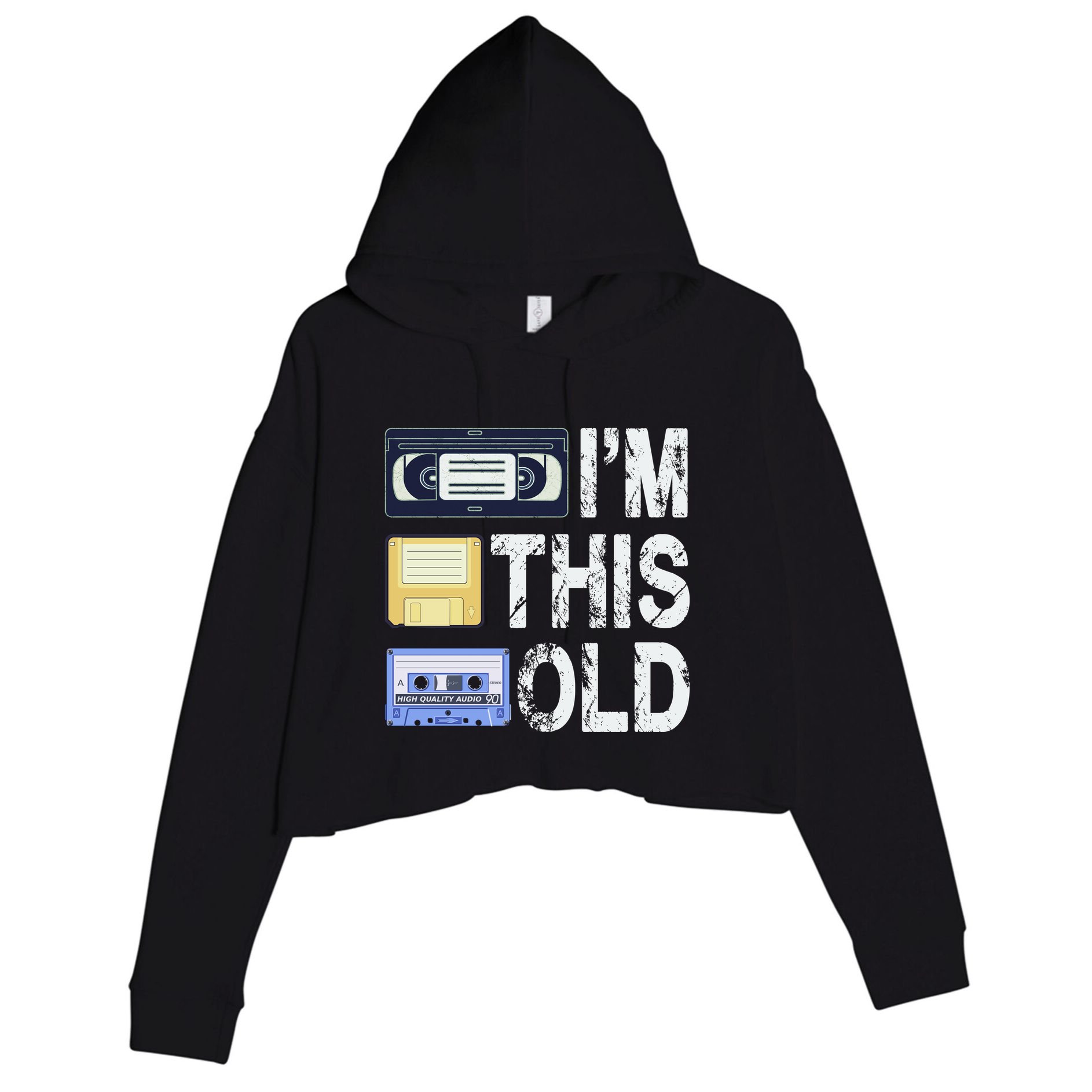 Im This Old Crop Fleece Hoodie