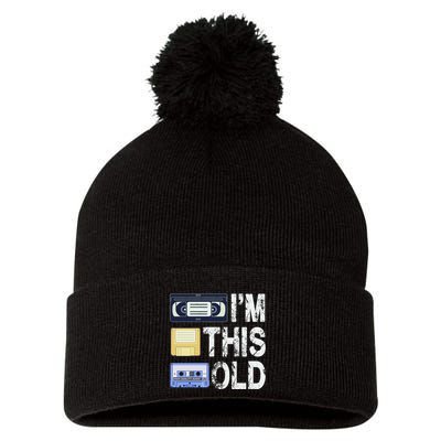 Im This Old Pom Pom 12in Knit Beanie