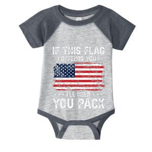 If This Offends You Ill Help You Pack USA American Flag Infant Baby Jersey Bodysuit