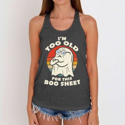 Im Too Old For This Boo Sheet Lazy Halloween Costume Ghost Women's Knotted Racerback Tank