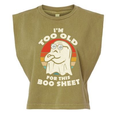 Im Too Old For This Boo Sheet Lazy Halloween Costume Ghost Garment-Dyed Women's Muscle Tee