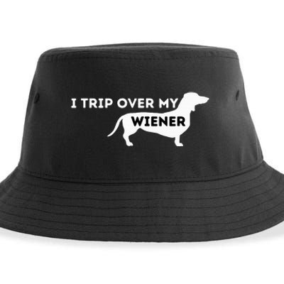 I Trip Over My Wiener Dachshund Lover Badger Dog Sustainable Bucket Hat