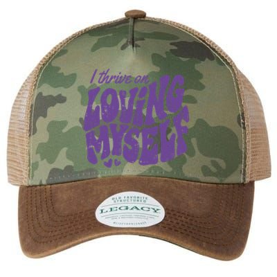 I Thrive On Loving Myself Retro Quote Legacy Tie Dye Trucker Hat
