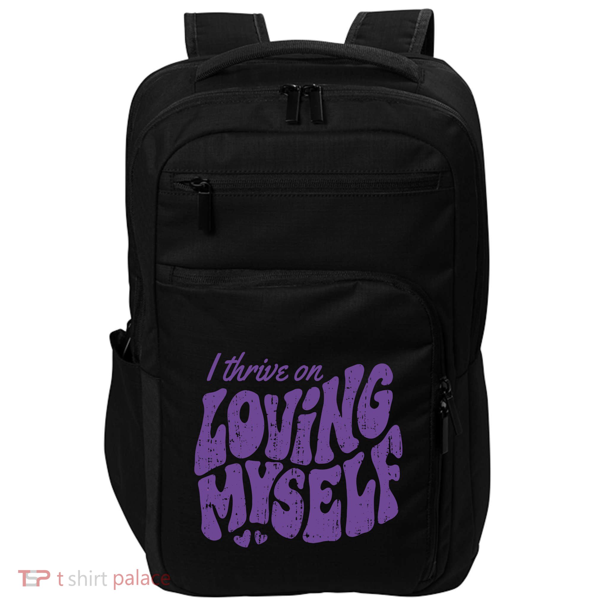 I Thrive On Loving Myself Retro Quote Impact Tech Backpack