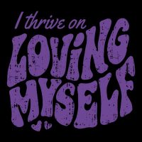 I Thrive On Loving Myself Retro Quote Drawstring Bag