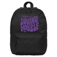 I Thrive On Loving Myself Retro Quote 16 in Basic Backpack