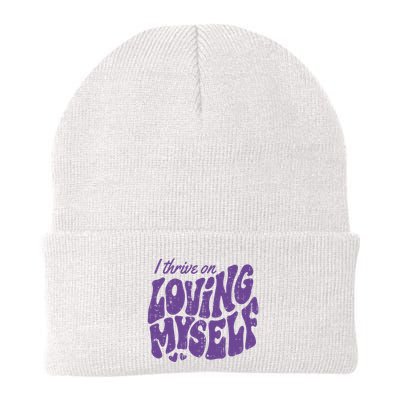 I Thrive On Loving Myself Retro Quote Beanie