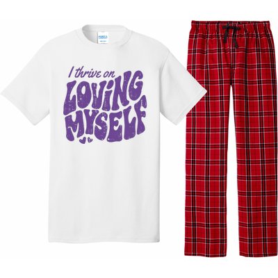 I Thrive On Loving Myself Retro Quote Pajama Set