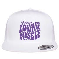 I Thrive On Loving Myself Retro Quote Flat Bill Trucker Hat