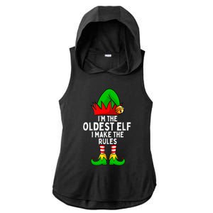 IM The Oldest Elf Matching Family Christmas Ladies PosiCharge Tri-Blend Wicking Draft Hoodie Tank