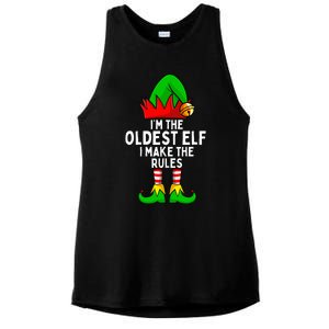 IM The Oldest Elf Matching Family Christmas Ladies PosiCharge Tri-Blend Wicking Tank