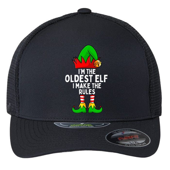 IM The Oldest Elf Matching Family Christmas Flexfit Unipanel Trucker Cap