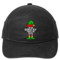 IM The Oldest Elf Matching Family Christmas 7-Panel Snapback Hat