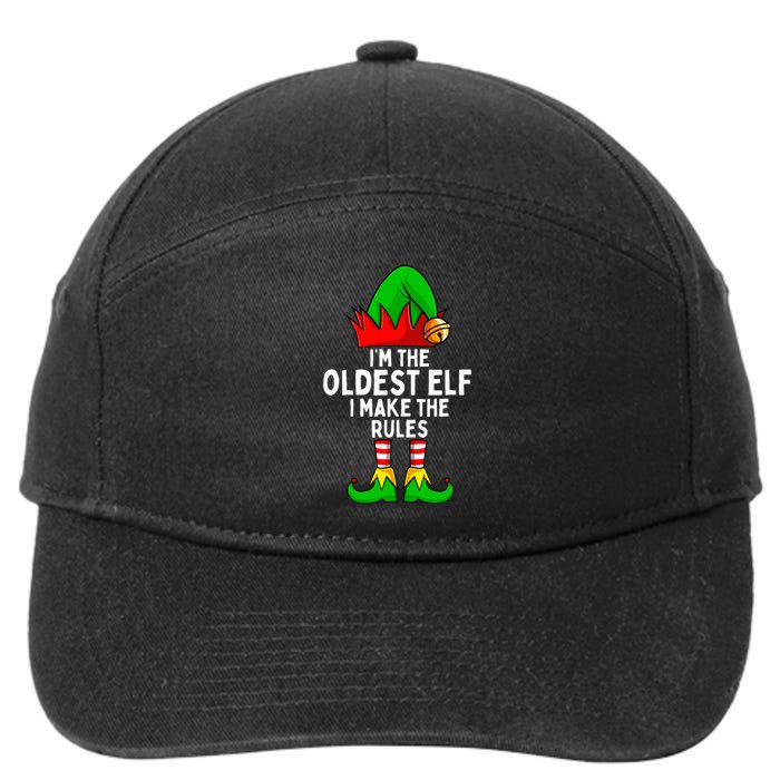 IM The Oldest Elf Matching Family Christmas 7-Panel Snapback Hat