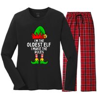 IM The Oldest Elf Matching Family Christmas Women's Long Sleeve Flannel Pajama Set 