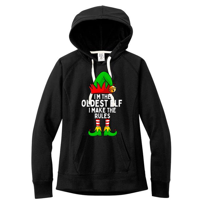 IM The Oldest Elf Matching Family Christmas Women's Fleece Hoodie