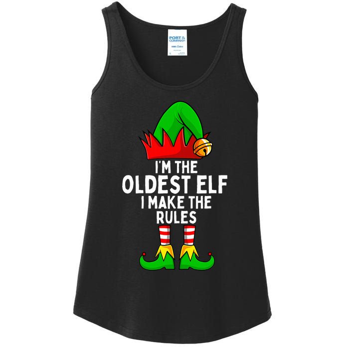 IM The Oldest Elf Matching Family Christmas Ladies Essential Tank