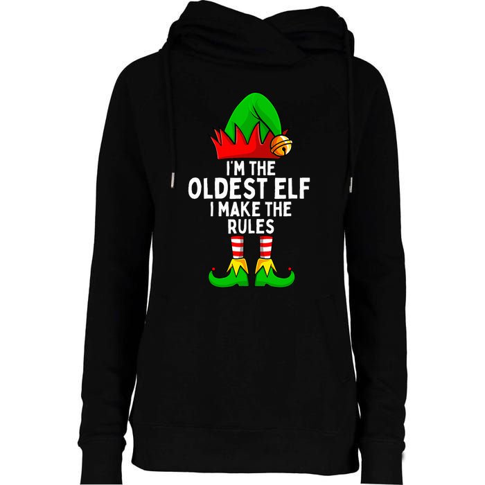 IM The Oldest Elf Matching Family Christmas Womens Funnel Neck Pullover Hood