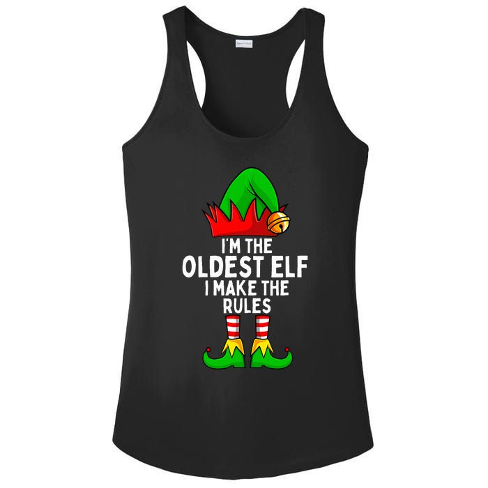 IM The Oldest Elf Matching Family Christmas Ladies PosiCharge Competitor Racerback Tank