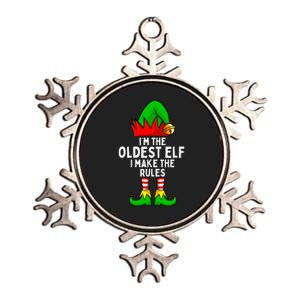 IM The Oldest Elf Matching Family Christmas Metallic Star Ornament