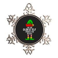 IM The Oldest Elf Matching Family Christmas Metallic Star Ornament