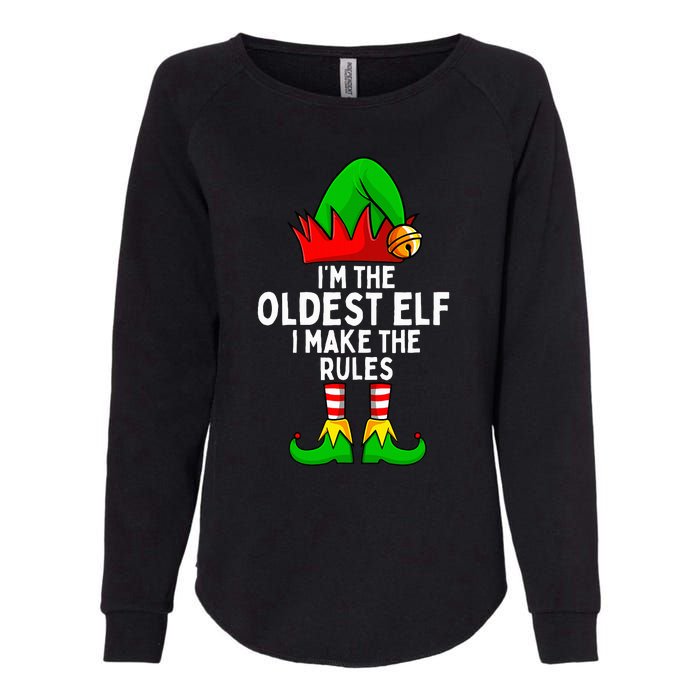 IM The Oldest Elf Matching Family Christmas Womens California Wash Sweatshirt