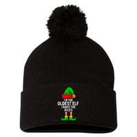 IM The Oldest Elf Matching Family Christmas Pom Pom 12in Knit Beanie