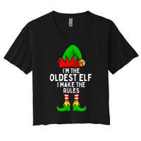 IM The Oldest Elf Matching Family Christmas Women's Crop Top Tee