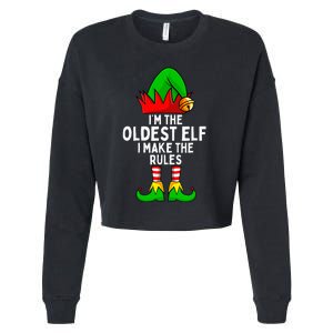 IM The Oldest Elf Matching Family Christmas Cropped Pullover Crew