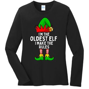 IM The Oldest Elf Matching Family Christmas Ladies Long Sleeve Shirt