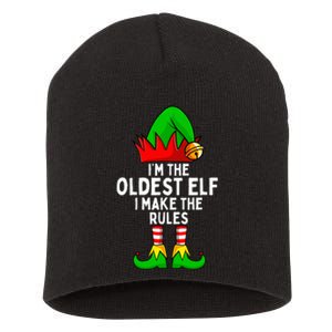 IM The Oldest Elf Matching Family Christmas Short Acrylic Beanie