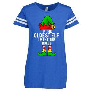 IM The Oldest Elf Matching Family Christmas Enza Ladies Jersey Football T-Shirt