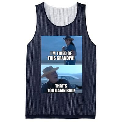I'm Tired Of This Grandpa! That's Too Damn Bad! Quote Mesh Reversible Basketball Jersey Tank