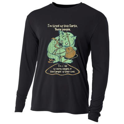 IM Tired Of This Earth These People Tired Of Being Caught Cooling Performance Long Sleeve Crew