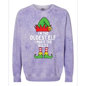 Im The Oldest Elf Matching Family Christmas Colorblast Crewneck Sweatshirt