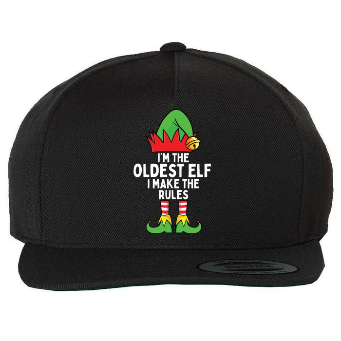 Im The Oldest Elf Matching Family Christmas Wool Snapback Cap